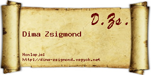 Dima Zsigmond névjegykártya